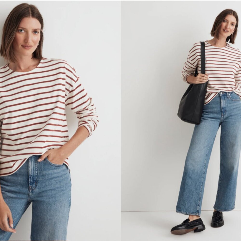 Madewell Long-Sleeve Crewneck Tee in Stripe